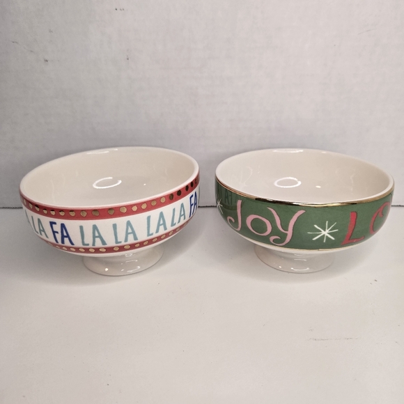 Anthropologie Other - Anthropologie Danielle Kroll Treat Bowls Making Spirits Bright Fa La La Joy/Love